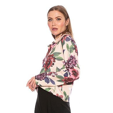 Women's ALEXIA ADMOR Evander Print Retro Collar Oversized Ruby Shirt