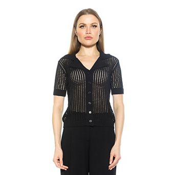 Women's ALEXIA ADMOR Josi Crochet Button Down Top