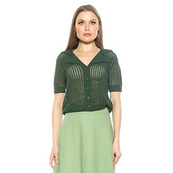Women's ALEXIA ADMOR Josi Crochet Button Down Top
