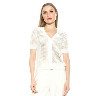 Women's ALEXIA ADMOR Josi Crochet Button Down Top