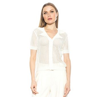 Women's ALEXIA ADMOR Josi Crochet Button Down Top