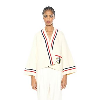 Women's ALEXIA ADMOR Gabbi Nautical Stripe Knit Short Jacket