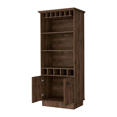 Sophia Bar Cabinet With Glassware Rack And Five Bottle Racks