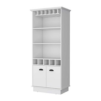 Sophia Bar Cabinet With Glassware Rack And Five Bottle Racks