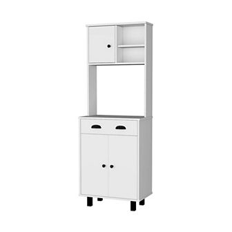 Tacna Kitchen Pantry With Ample Storage, 2 Open Shelves, 1 Drawer, 1 Cabinet, 2 Shelves