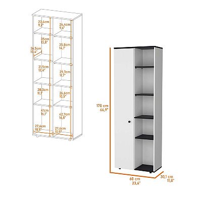 Harman Multistorage Kitchen Pantry With 1 Door And 5 Open Shelves