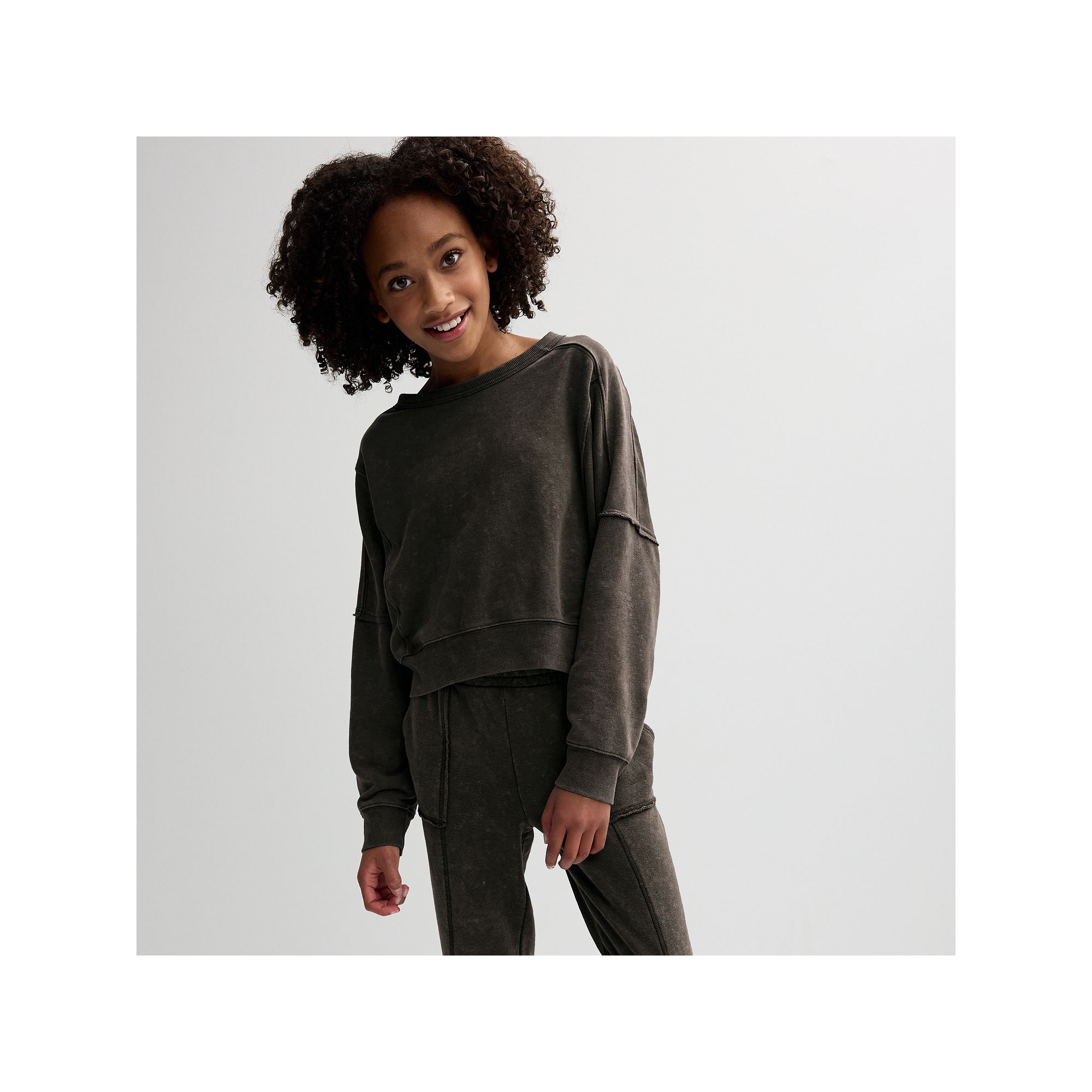 Girls 6-20 SO® Seamed Crop Sweatshirt in Regular & Plus Size, Girls, Size