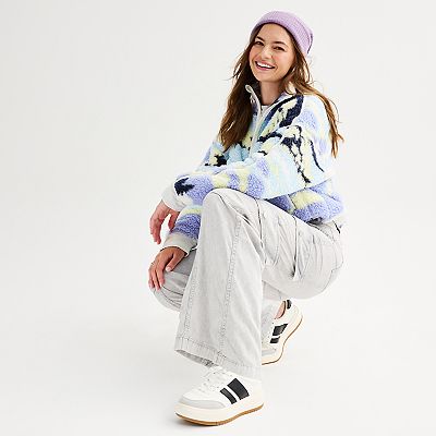 Juniors' SO® Toggle High Pile Quarter-Zip Pullover