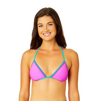 Juniors' Hurley Beach Block Cross Back Triangle Swim Top