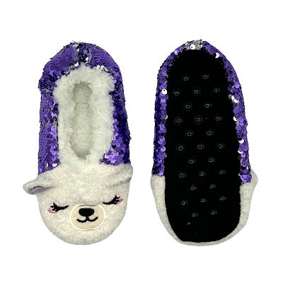 Fuzzy Slippers Childrens Sequin Slippers Wonder Nation Girls