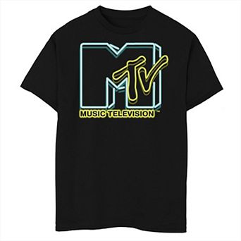 Boys MTV Neon Lights Logo Husky Graphic Tee