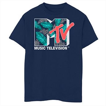 Boys MTV Tropical Leaves Logo Husky Graphic Tee