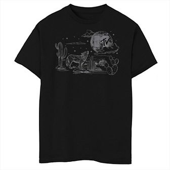 Boys MTV Howling Wolf Logo Husky Graphic Tee