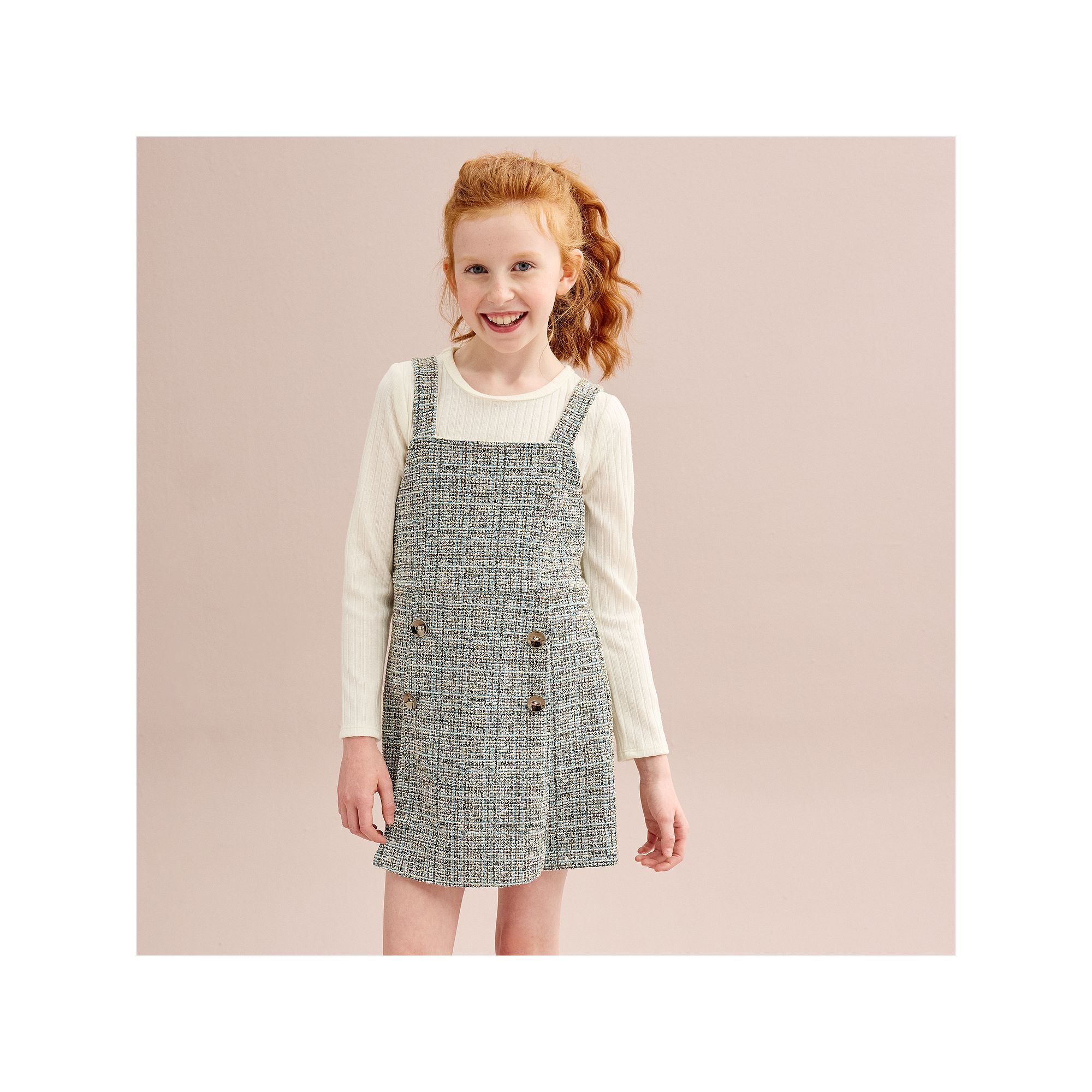 Girls 7-16 Bonnie Jean Boucle 2-pc. Top & Romper Set, Girls, Size: 10, Egr