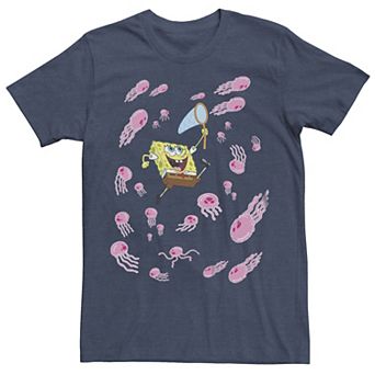 Men's SpongeBob SquarePants Playing With Jellyfish Graphic Tee