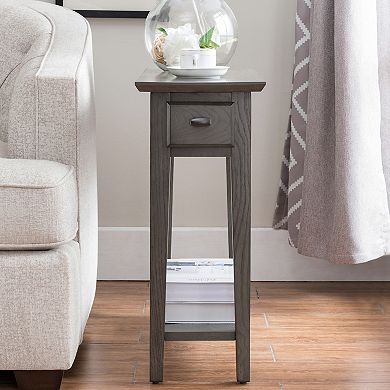 Leick Furniture Rustic Slate Finish Recliner Wedge End Table