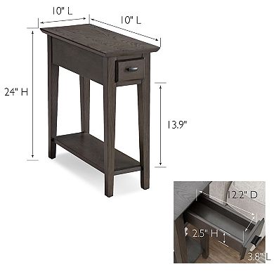 Leick Furniture Rustic Slate Finish Recliner Wedge End Table