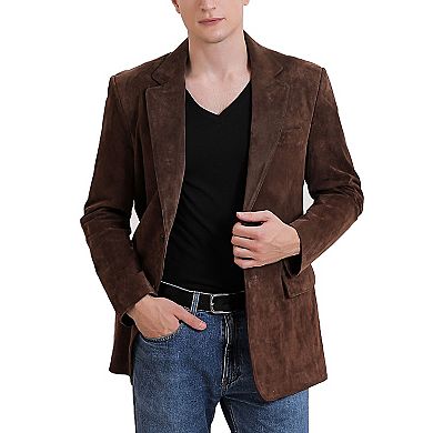 Men's Bgsd Richard Suede Leather Blazer Jacket