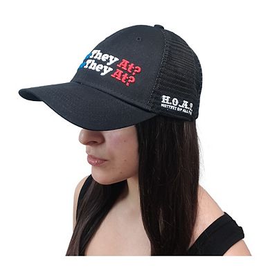 Where They At? Black 5 Panel Mesh Trucker Hat