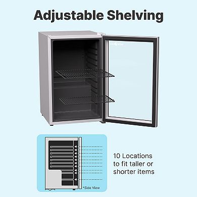 SnowLion Premium 69L Beverage Refrigerator 2.4 Cu.ft. Freestanding Glass Door Mini Fridge