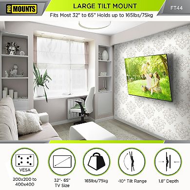 ProMounts Tilt TV Wall Mount For Tvs 32" - 65" Up To 165 Lbs