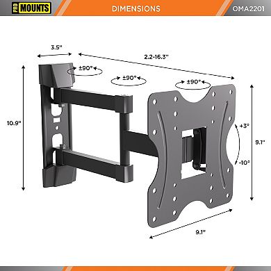 ProMounts Full Motion TV Wall Mount for TVs 26" - 45" Up to 77 lbs
