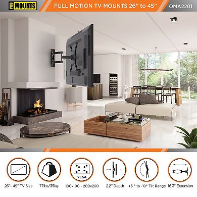 ProMounts Full Motion TV Wall Mount for TVs 26" - 45" Up to 77 lbs