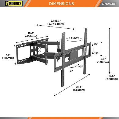 ProMounts Full Motion TV Wall Mount for TVs 37" to 92" Up to 88 lbs