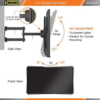 ProMounts Full Motion TV Wall Mount for TVs 37" to 92" Up to 88 lbs