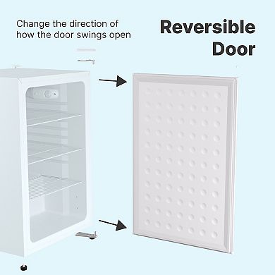 SnowLion Premium 122L Solid Door 4.3 Cu.ft. Freestanding Under-counter Mini Fridge