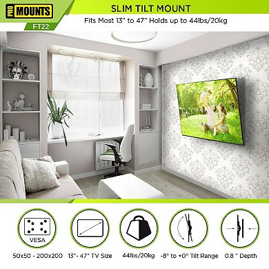 ProMounts Tilt TV Wall Mount for TVs 13" - 47" Up to 44 lbs
