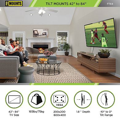 ProMounts Tilt TV Wall Mount For Tvs 42" - 84" Up To 165 lbs
