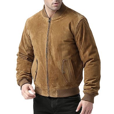 Men's Bgsd Urban Leather Bomber Jacket