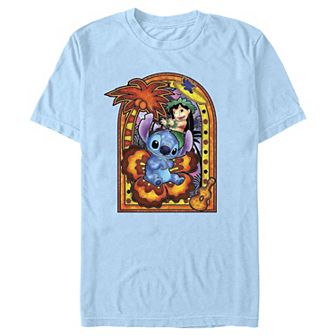 Disney's Lilo & Stitch Hawaiian Stained Glass Men's Graphic Tee