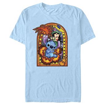 Disney's Lilo & Stitch Hawaiian Stained Glass Men's Graphic Tee
