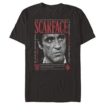 Men's Scarface He Loved The American Dream Graphic Tee