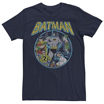 Men's Batman Heros And Enemies Stamp Graphic Tee