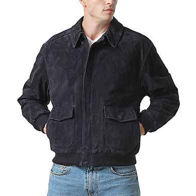 Men's Landing Leathers A-2 Suede Leather Flight Bomber Jacket