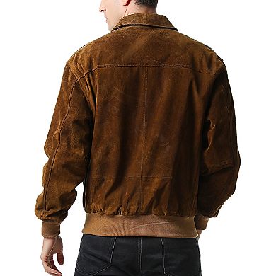 Men's Landing Leathers A-2 Suede Leather Flight Bomber Jacket