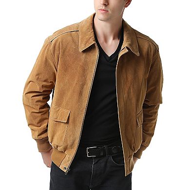 Men's Landing Leathers A-2 Suede Leather Flight Bomber Jacket