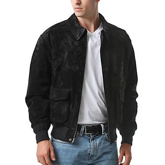 Men's Landing Leathers A-2 Suede Leather Flight Bomber Jacket