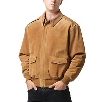 Men's Landing Leathers A-2 Suede Leather Flight Bomber Jacket