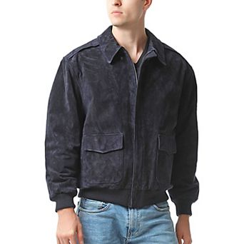 Men's Landing Leathers A-2 Suede Leather Flight Bomber Jacket