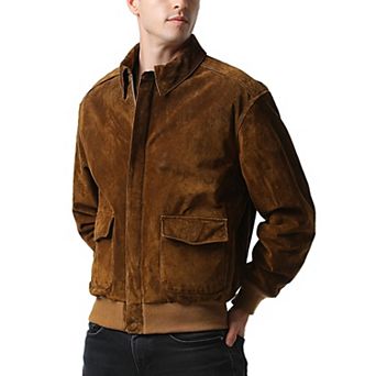Men's Landing Leathers A-2 Suede Leather Flight Bomber Jacket