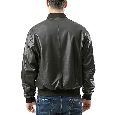 Men's Landing Leathers Ma-1 Leather Flight Bomber Jacket