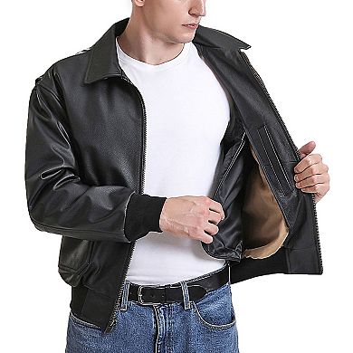 Men's Landing Leathers Ma-1 Leather Flight Bomber Jacket