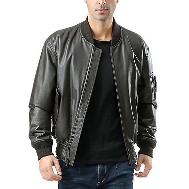 Men's Landing Leathers Ma-1 Leather Flight Bomber Jacket