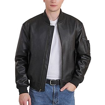 Men's Landing Leathers Ma-1 Leather Flight Bomber Jacket