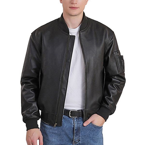 Men's Landing Leathers Ma-1 Leather Flight Bomber Jacket