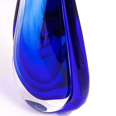 Luxury Lane Hand Blown Water Drop Sommerso Art Glass Sculpture